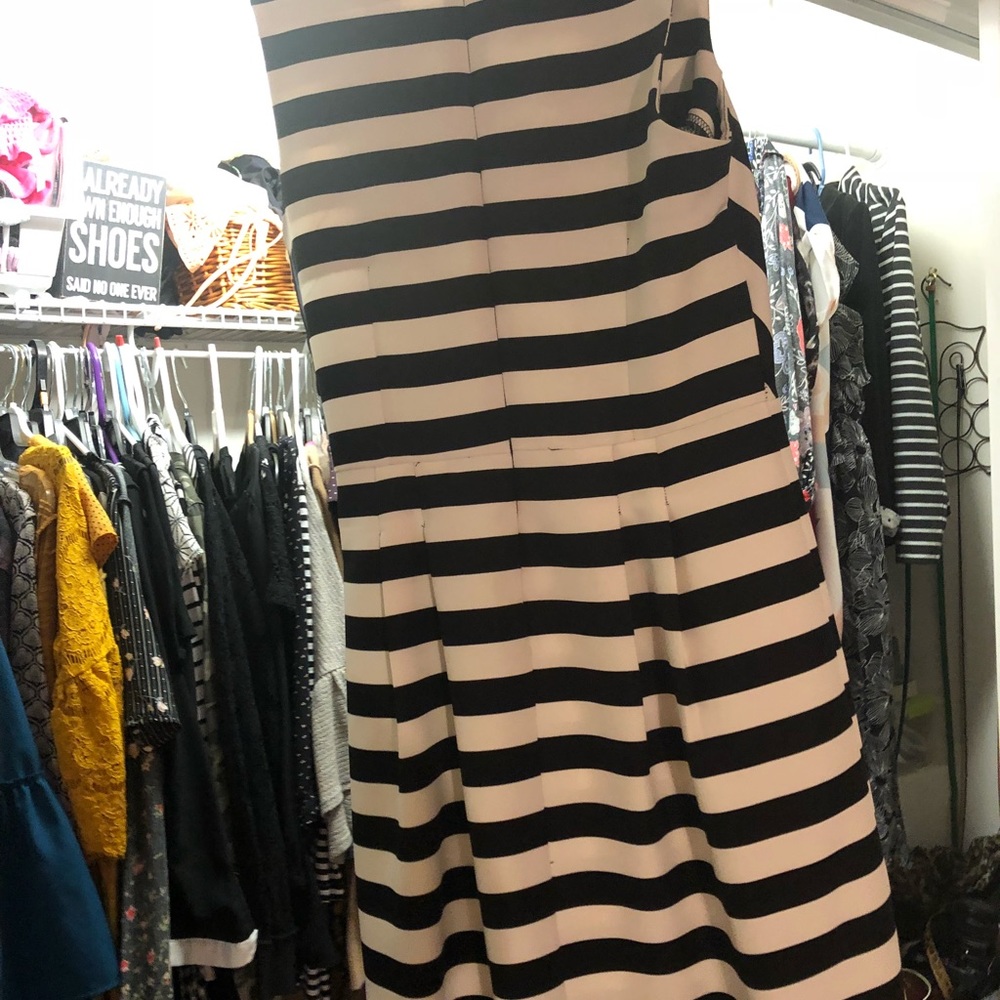 Black and white stripe dress